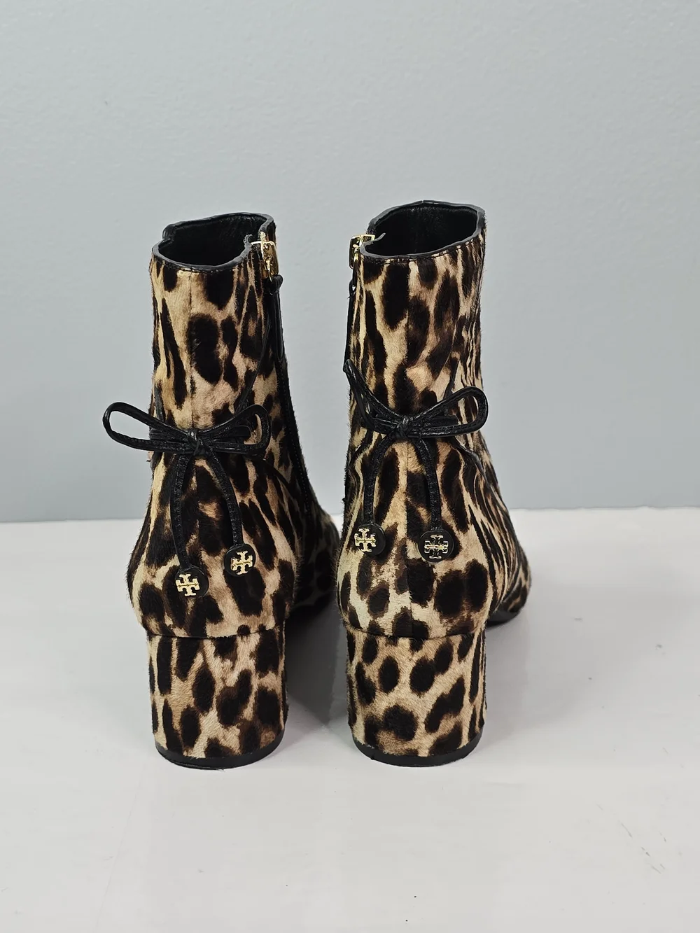 Tory Burch Leopard Print Ankle Boots in Tan and Brown